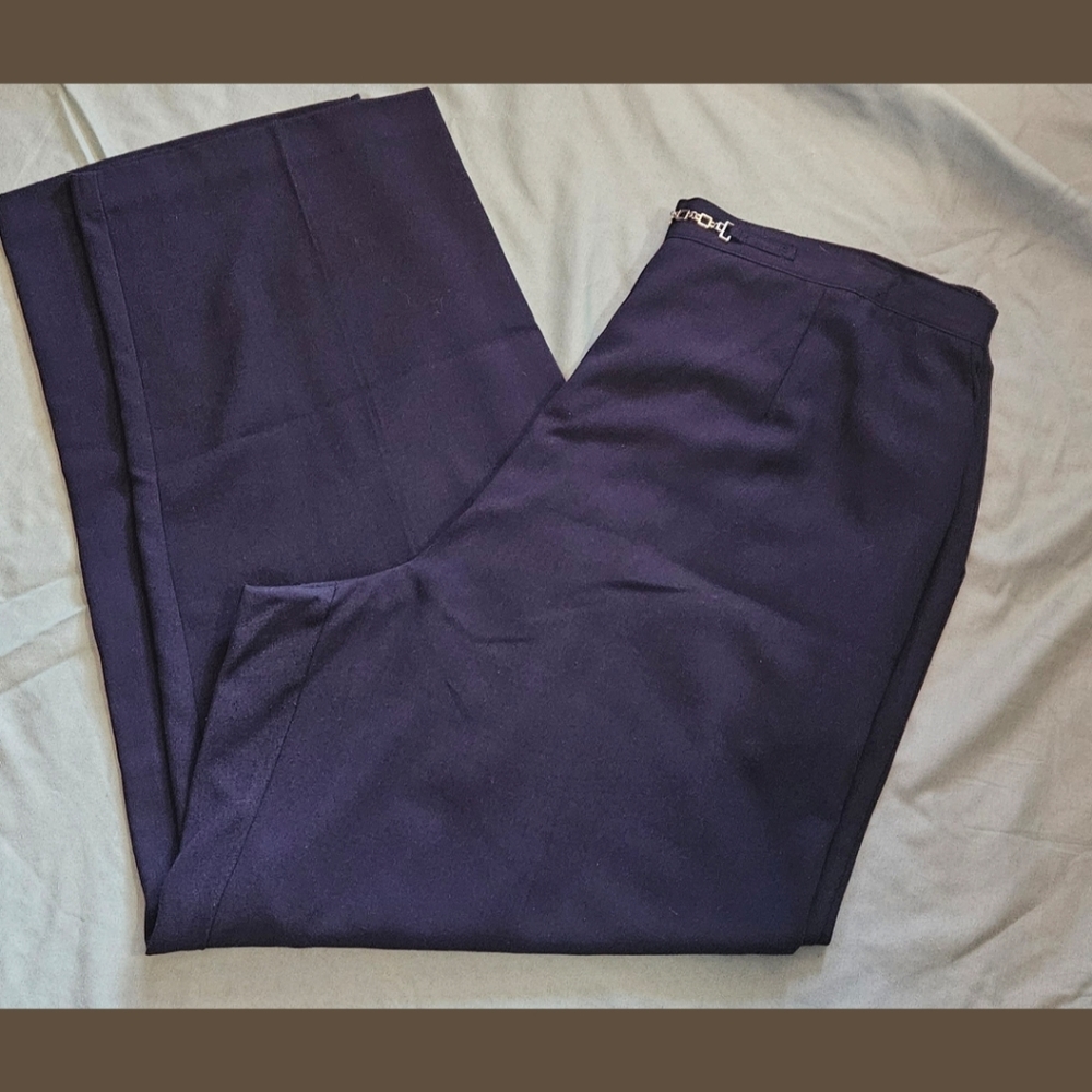 Sag Harbor Slacks, Navy Blue, Chain On Front,18W, GUC✔️